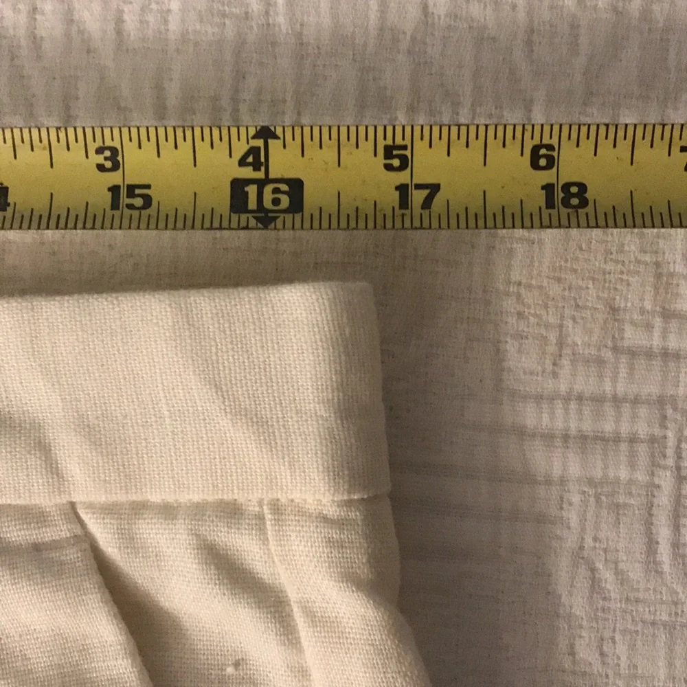 Dockers Premium Presidio Linen Blend White Pleated Cuffs Pants  33x32